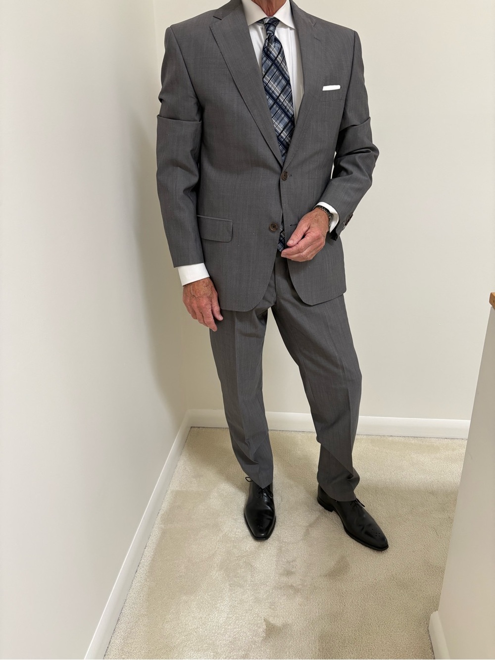 Classic Men's Gray Business Suit - Two-Piece Blazer & Trouser from Lanza